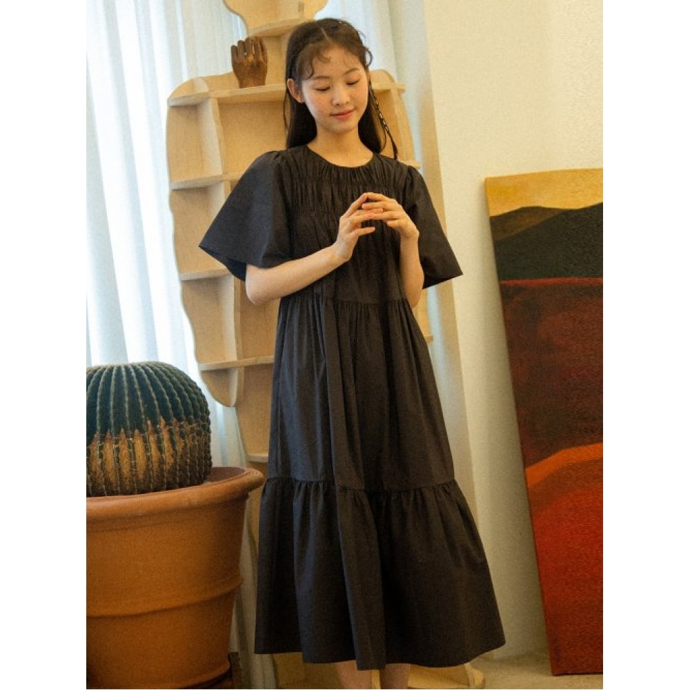 GANISONG (GANISONG) サマーシャーリングロマンチックドレス_ブラック