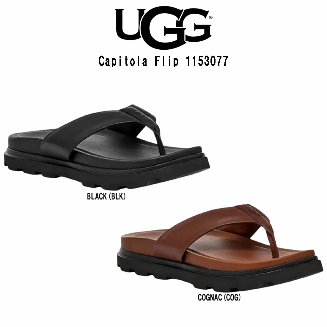 (SALE)UGG メンズ キャピトラ フリップ サンダル トングサンダル ビーチサンダル シューズ レザー 本革リゾート 男性用 Capitola Flip 1153077