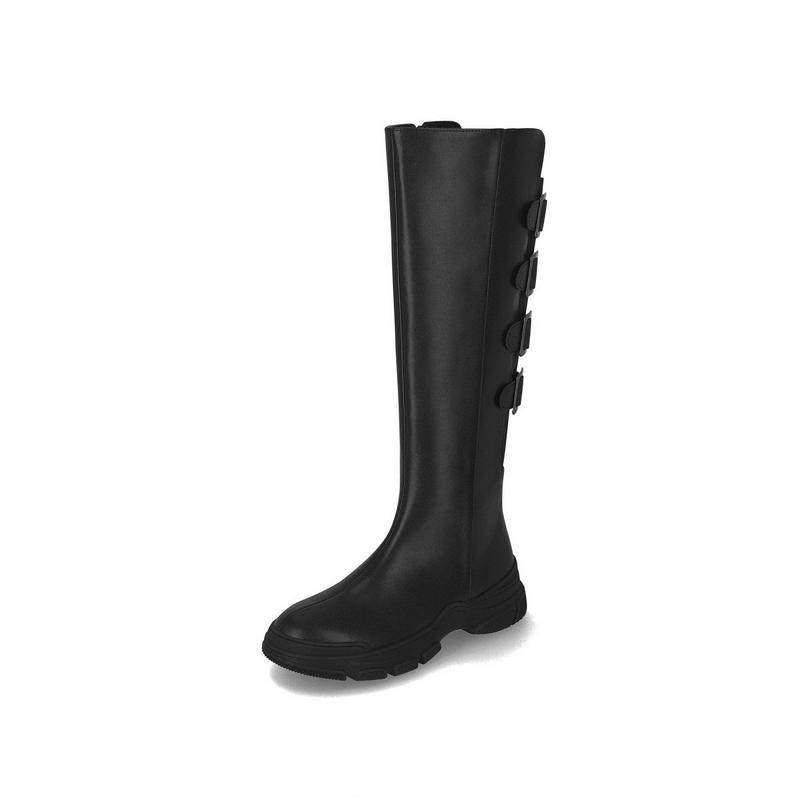 マッツ女性バックルバンドカジュアルロングブーツ5cm LCWL34M44V