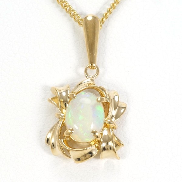 K18 18金 YG イエローゴールド ネックレス オパール 約40cm ジュエリー 中古