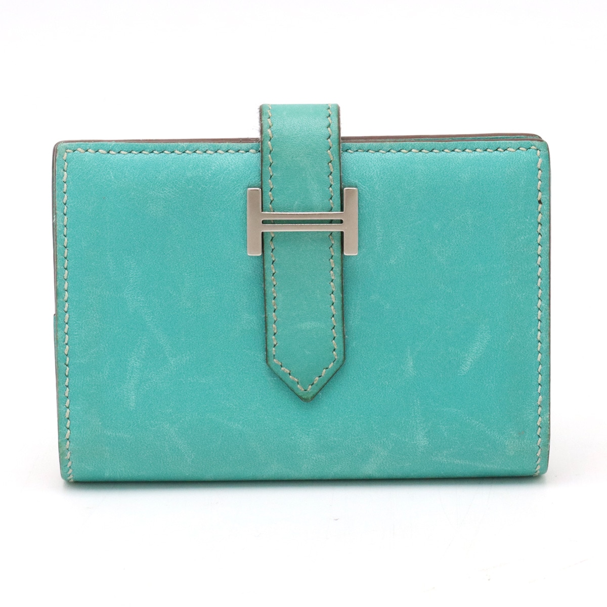 ベアン ミニ ウォレット 小銭入れ カードケース 名刺入れ レザー ラゴン エメラルドグリーン シルバー金具 L刻 29,120円