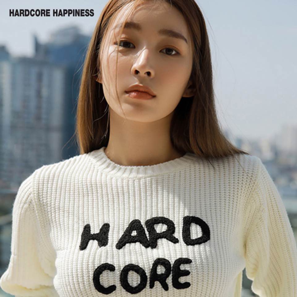 HARDCOREHAPPINESS 公式 ドローイング刺繍ニット セーター 韓国正規品