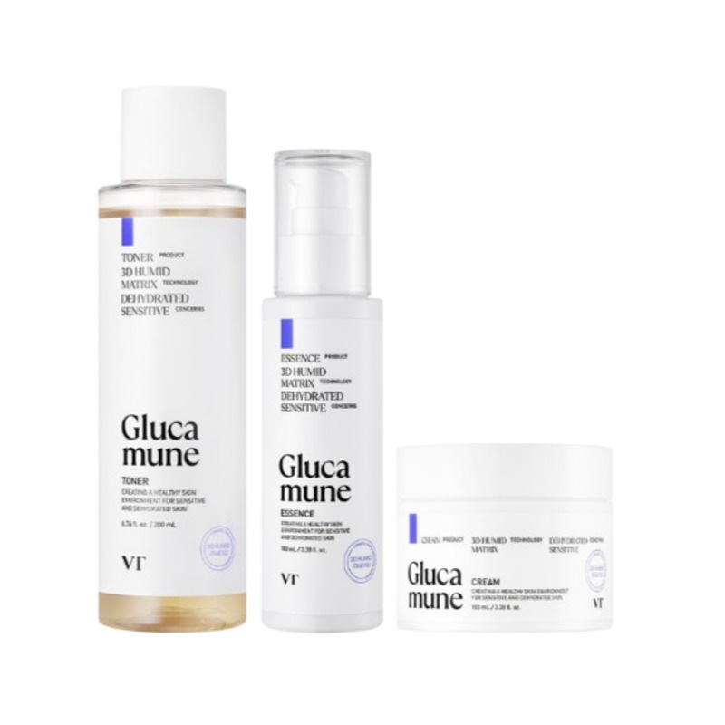 【敏感肌】【スキンケアセット】グルカミントナー200ml+エッセンス100ml+クリーム100ml/化粧水