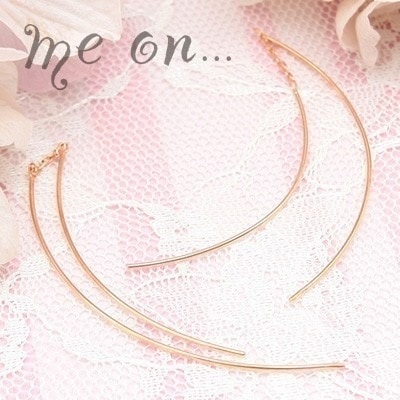 me on... シンプルリュクス K10ピンクゴールド PG スタイリッシュロングピアス