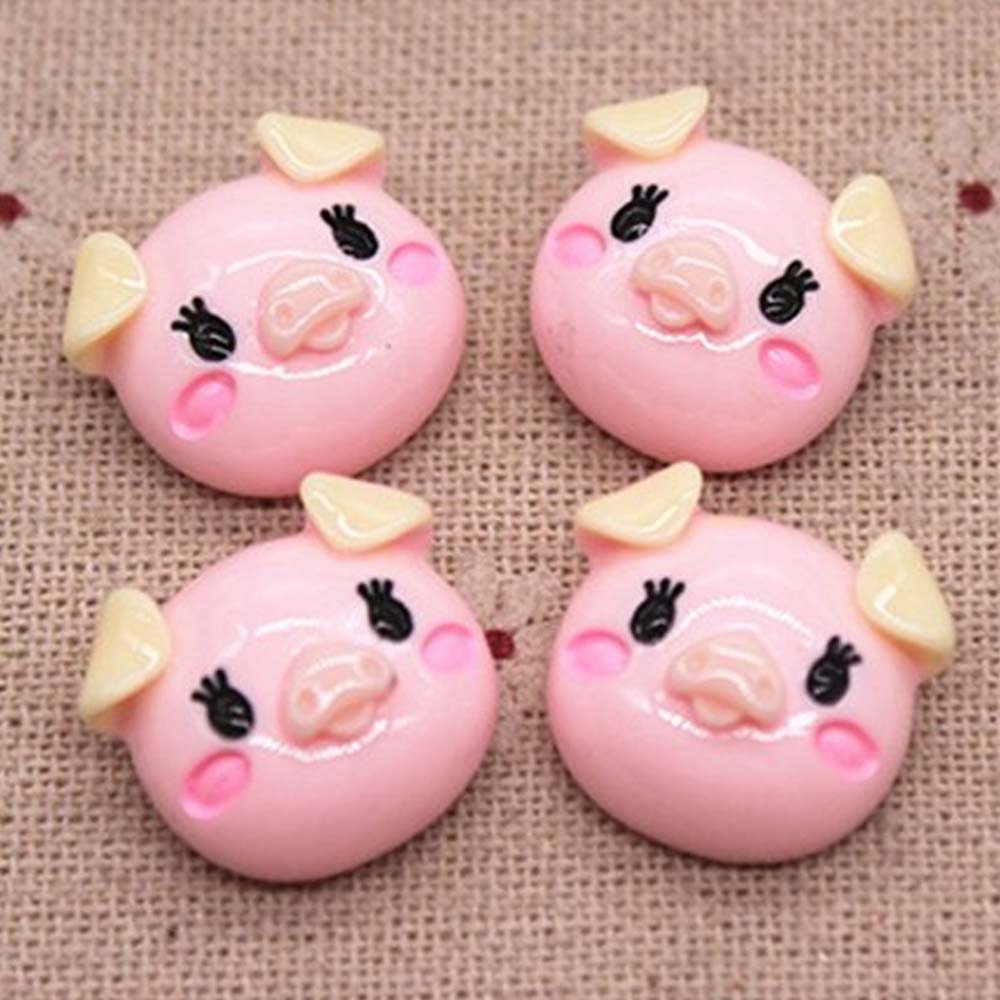 ピッグフェイスアクリルパーツ 1個 アニマル 動物 豚 ブタ 可愛い 頭 顔 自作 ファッション 樹脂 材料 部品