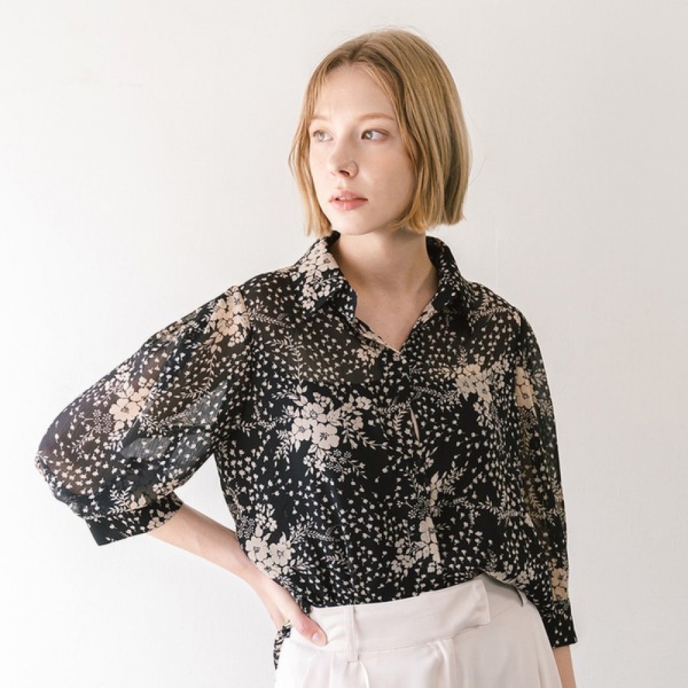 (リアーナニューヨーク) モノトーンプリントブラウス RPGWBL070