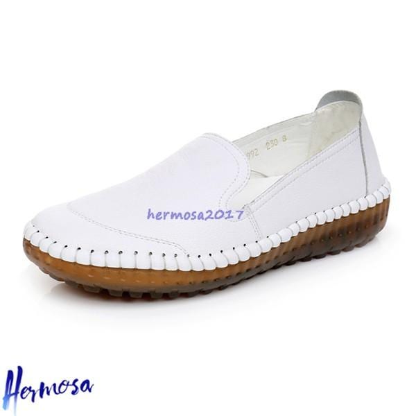 今日のイベント 新商品20%オフ フラットシューズ モカシン レディース 本革 スリップオン ローファー レザー サイトゴム ママシューズ 走れる 春靴夏靴 ファッション3枚購入で200円OFF