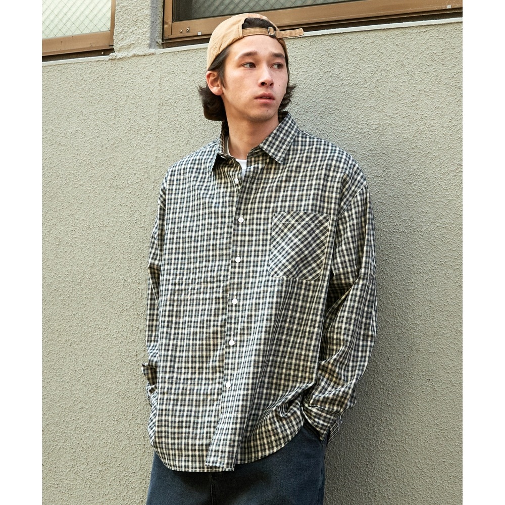 MINIMALPROJECTカレンレトロオーバーフィットチェックシャツMLS226 [BLACK]