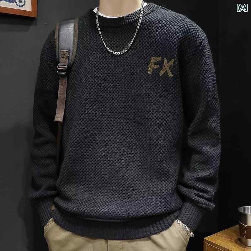 メンズ トップス カジュアル ファッション おしゃれ トレンディ セーター 冬 大きめサイズ アメリカン レトロ トレンディ 冬 長袖 ニット