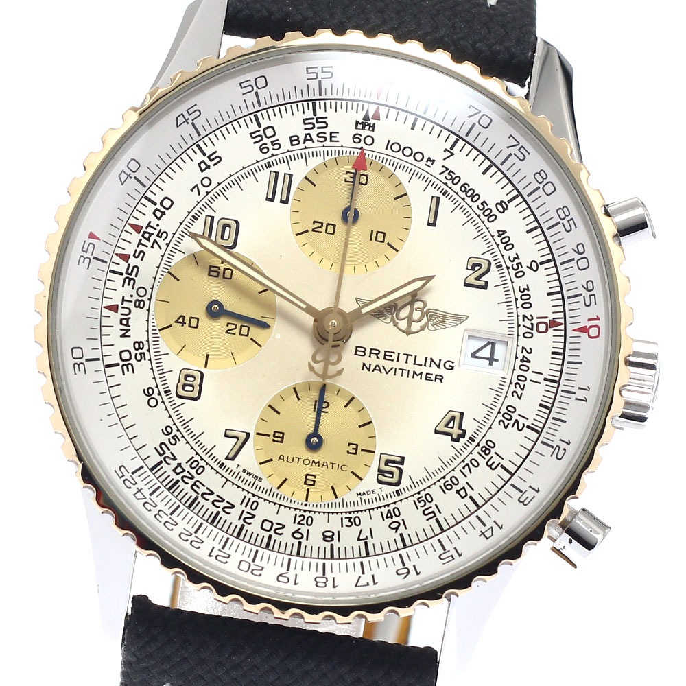 ブライトリング BREITLING D13022 オールドナビタイマー クロノグラフ YGベゼル 自動巻き メンズ _957701【中古】