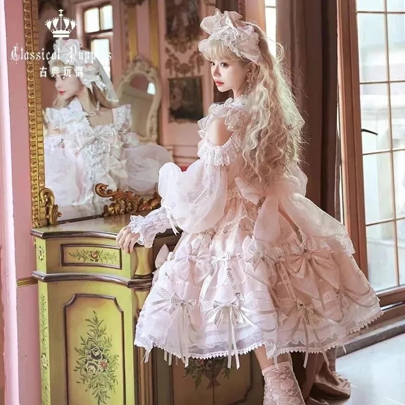3日出荷 2026年 新しいリボン ロリータ ロング丈 夏 ワンンピース 春服 レディース