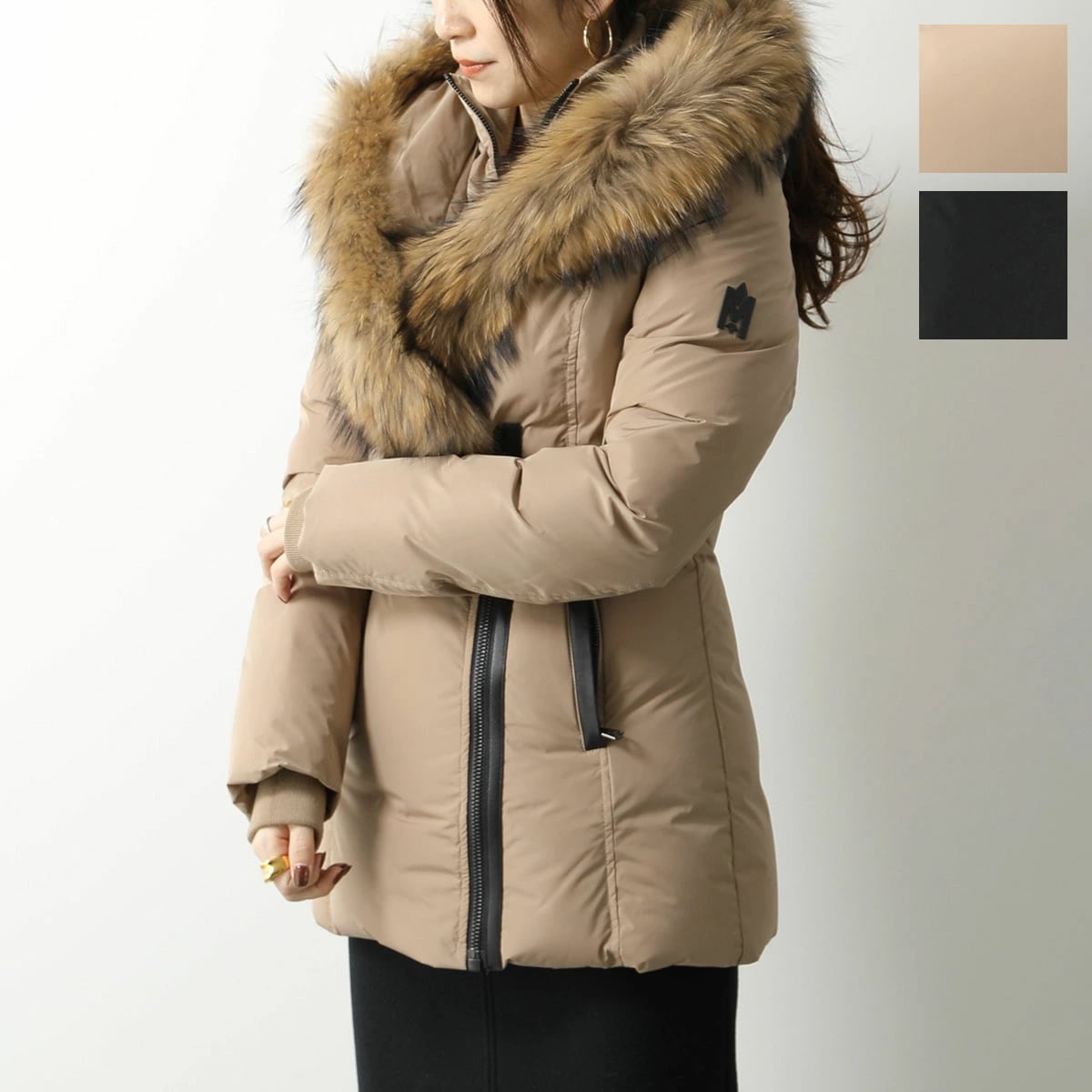 MACKAGE マッカージュ ダウンジャケット ADALI-F レディース フード付き ラクーンファー ロゴ カラー2色