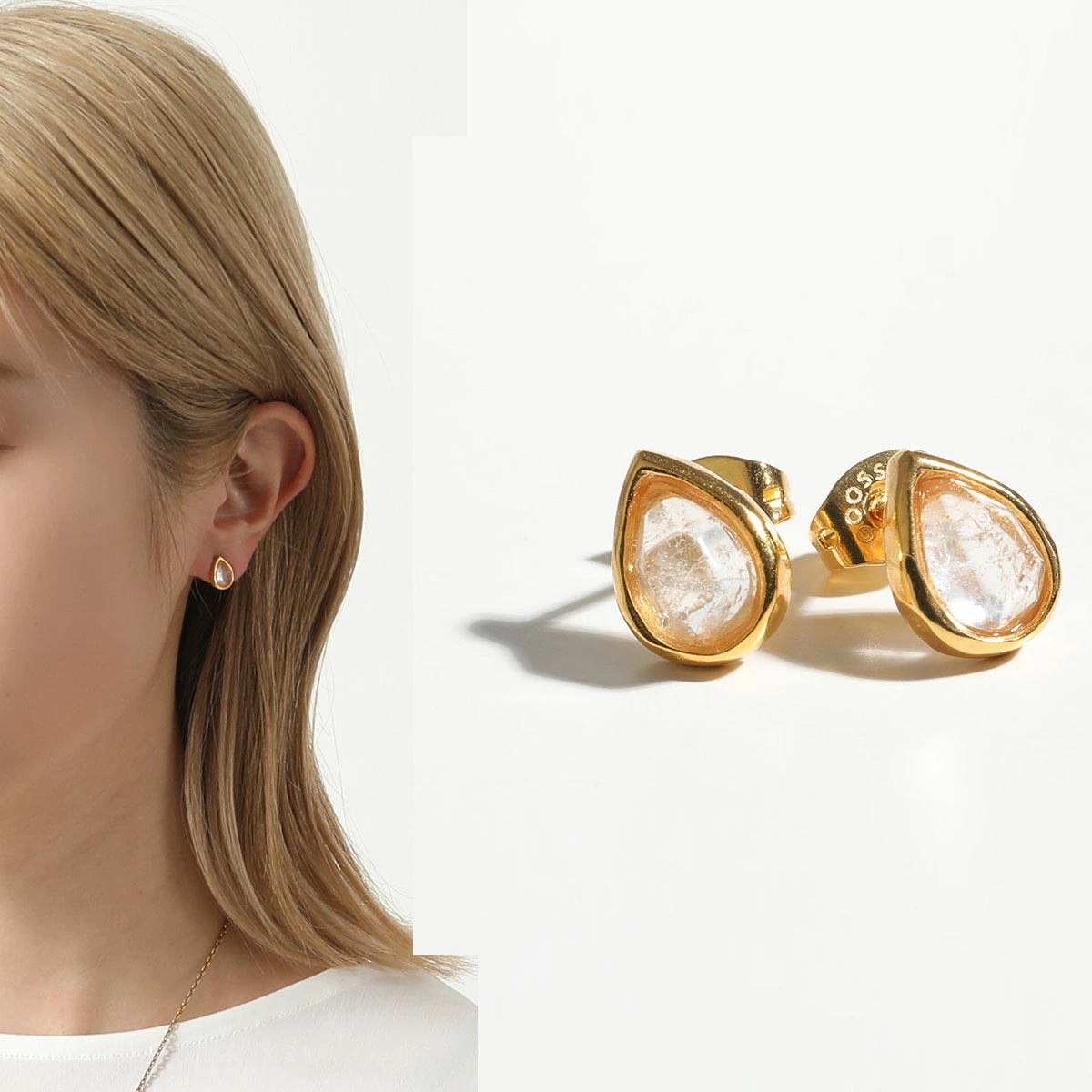 GOOSSENS PARIS グーセンスパリ ピアス Cachemire studs GOOP23EA01 レディース ドロップ クリスタル アクセサリー YG01/CRISTAL-NATUREL