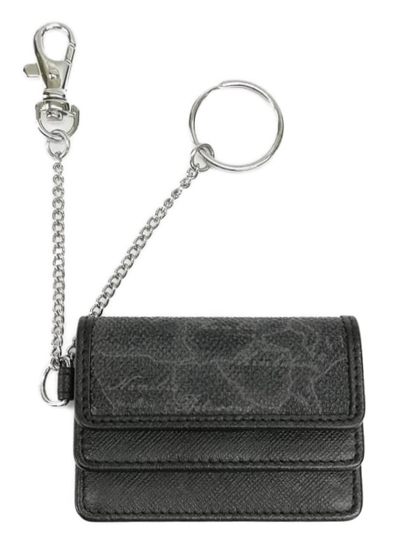 PRIMA CLASSE CW280-7426 プリマクラッセ ホック式キーリング付コインケース PVCキャンバス/レザー ブラック/シルバー /画像の商品になります