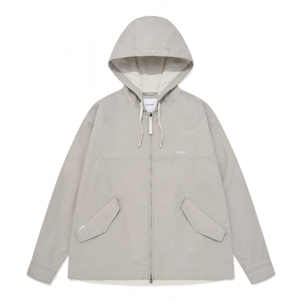 COVERNATコットンフーディージャケットライトグレー