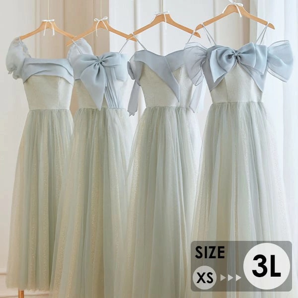 ブライズメイド ドレス 大人 ピアノ 発表会 ロングドレス ミモレ丈 演奏会 結婚式 キラキラ 演奏会用ドレス 大きいサイズ 小さいサイズ 袖付き 半袖 ロング 披露宴 ピアノ発表会 韓国 イブニング