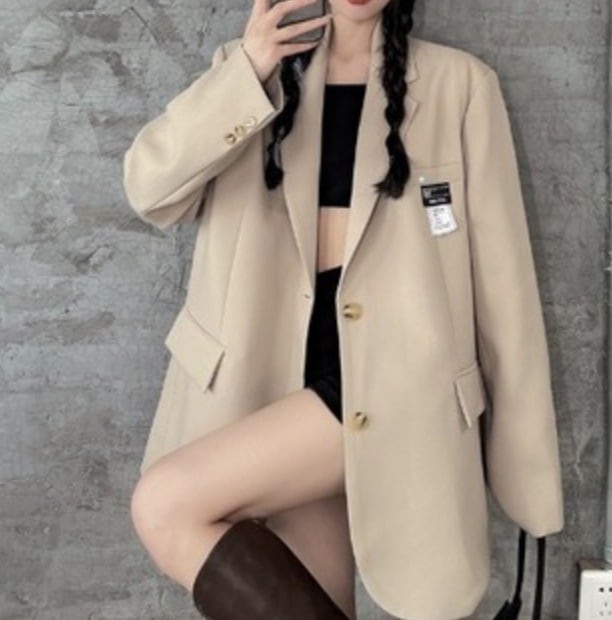 ジャケット 羽織 テーラード 長袖 前開き ストレート かわいい 大人可愛い きれいめ シンプル カジュアル 春 秋 学生 通学 オフィス デート お出かけ 韓国 モテ S L ブラック ベージュ