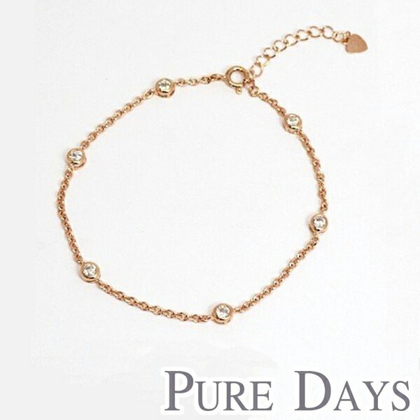 【即納】ピュアデイズ レディース シルバー925 キュービック ジルコニア ブレスレット アンクレット PURE DAYS PDP-011 シルバー 925 アクセサリー ジュエリー ブランド アクセ