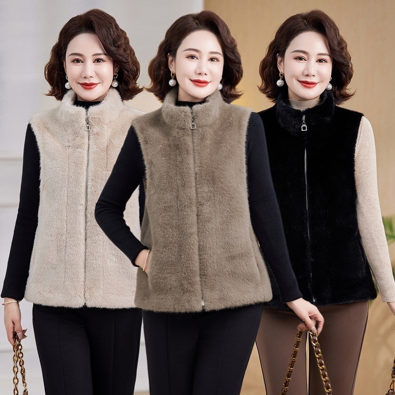 ミンクファーコートベスト2025新作ショート秋冬ミンクファーワンピーススタンドカラーレディースチョッキ 7,939円