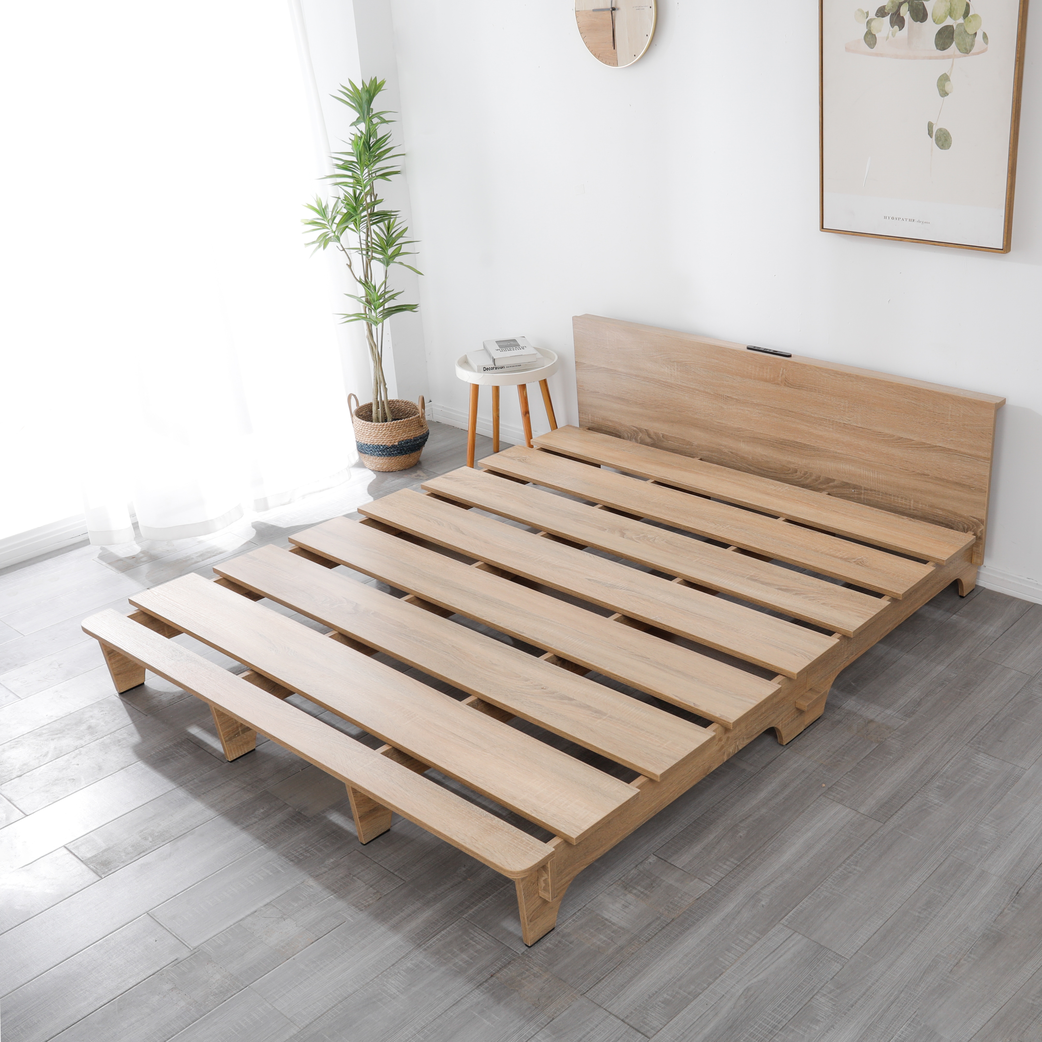木製　ベッド ナチュラル ダブル MPS-F100　耐荷重200ｋｇ