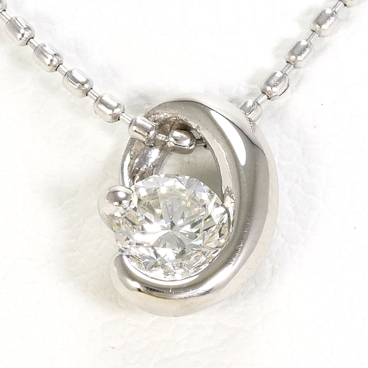 PT900 プラチナ PT850 プラチナ ネックレス ダイヤモンド 0.208ct 総重量約2.1g 約40cm 中古