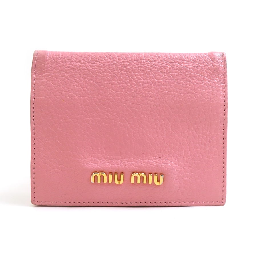ミュウミュウ MIUMIU カードケース レザー ピンク レディース r11242a