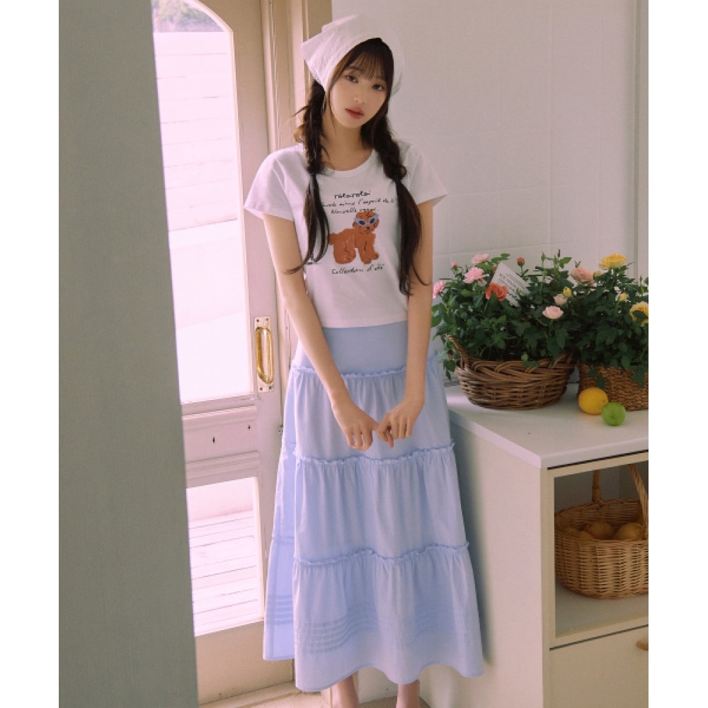 ロラローラフリルロングスカートスカイ