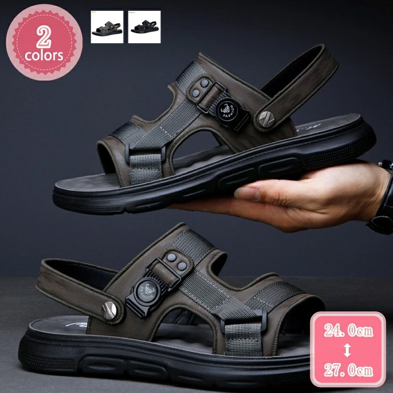 1000円OFFクーポン レザーサンダル 旅行 メンズ おしゃれ バックストラップ ビーチサンダル アウトドア 2wa フラット 歩きやすい 履きやすい 蒸れない 春夏 疲れない 軽い 涼しい 防滑