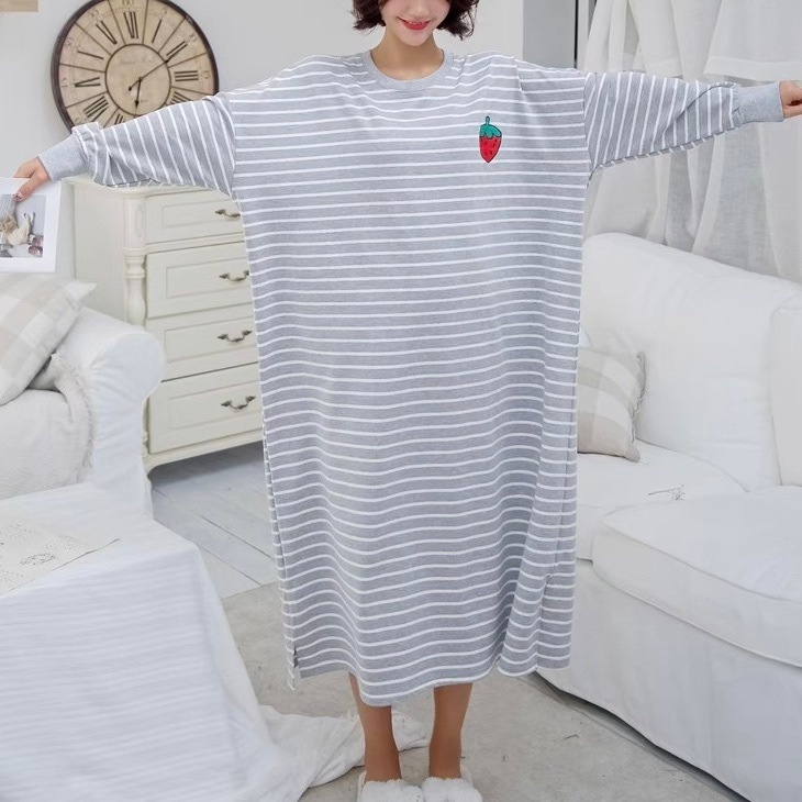 レディース ワンピース ルームウェア パジャマ 部屋着 ミモレ ロング 長袖 ストレート Iライン フェミニン スリット サイドスリット かわいい 大人可愛い シンプル カジュアル おしゃれ レトロ
