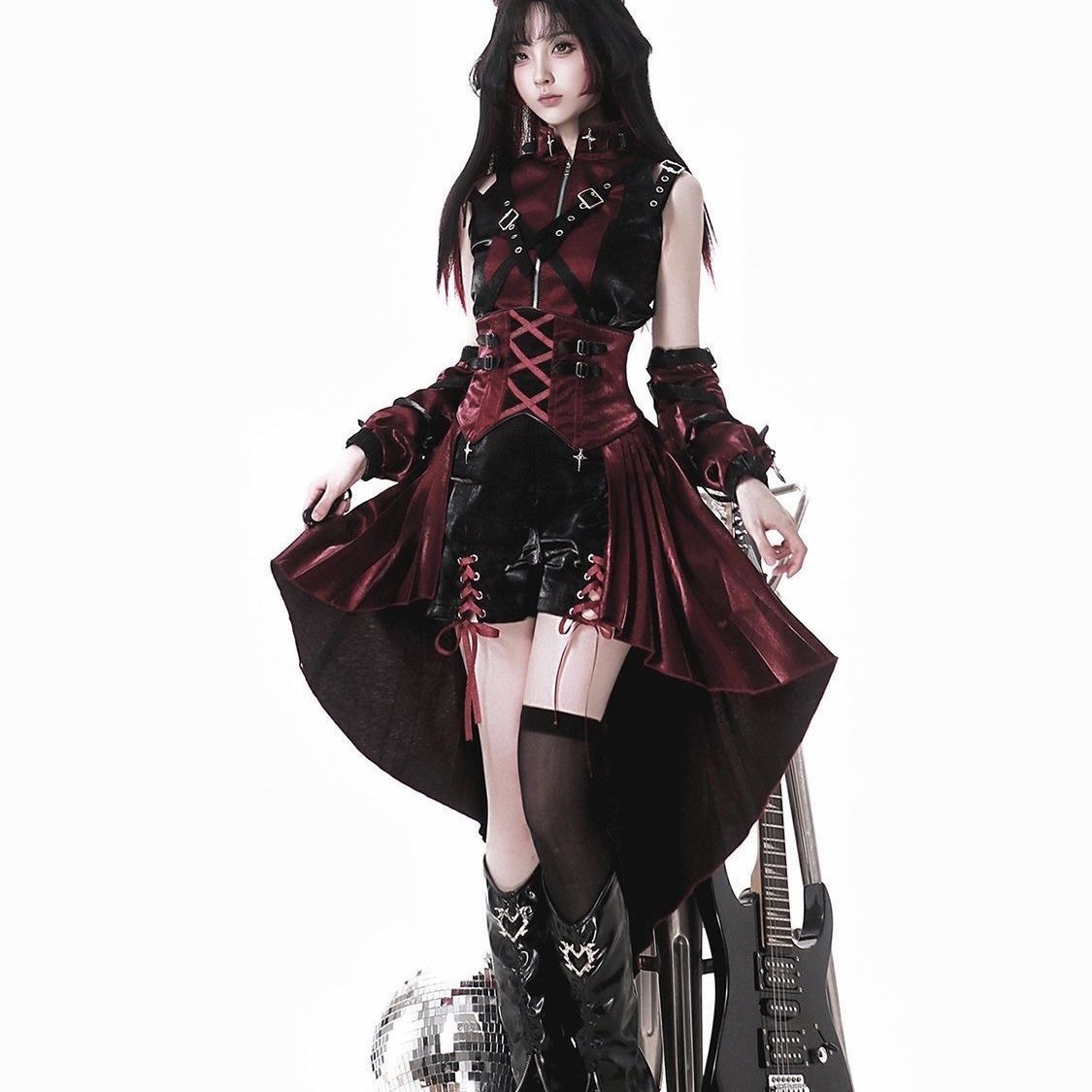 【首席刺客】AGオリジナルアンコラ赤ダーク系cos服漫展Lolitaスカートスーツ