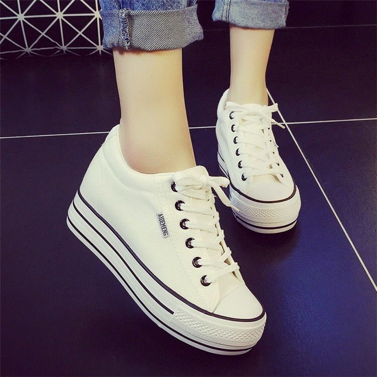 激安 レディース 厚底 スニーカー キャンバス 疲れない インソール靴 ダンスシューズ カジュアル