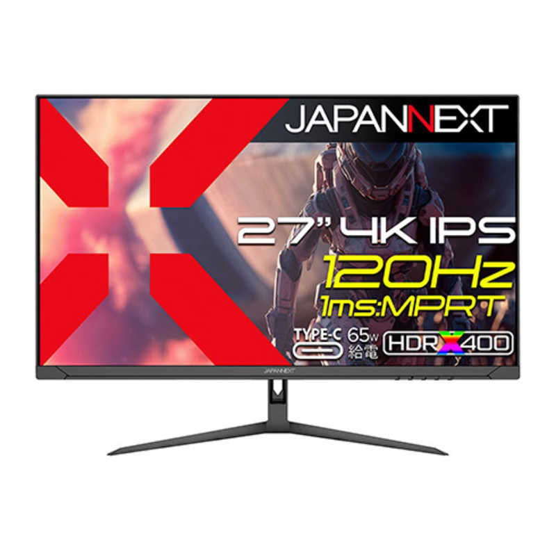 JAPANNEXT　ゲーミングモニター IPSパネル120Hz/1ms(MPRT)対応 (2年保証) ［27型/4K(3840×2160)/ワイド］　JN-IPS27G120U-C6