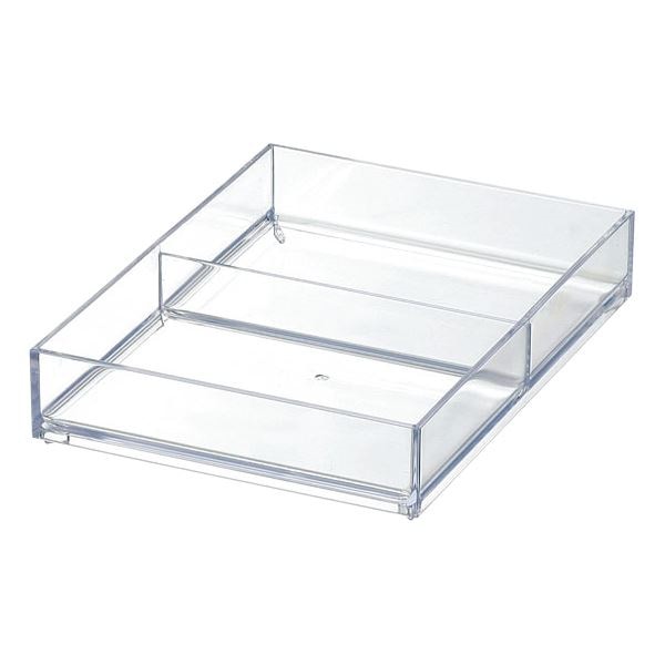 （まとめ）アクセサリー 文具 収納 ライフモデュール システムトレーA6（2分割）Cr クリア LM-T12 40個セット