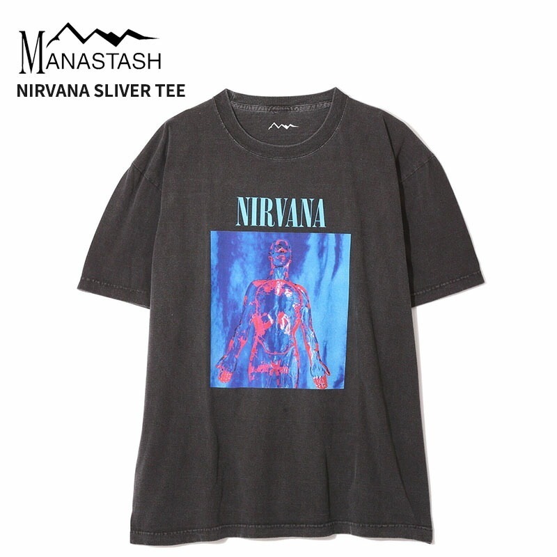 マナスタッシュ メンズ バンドTシャツ ロックTシャツ ニルヴァーナ コラボシャツ トップス カットソー 半袖 ニルバーナ 792-5934008
