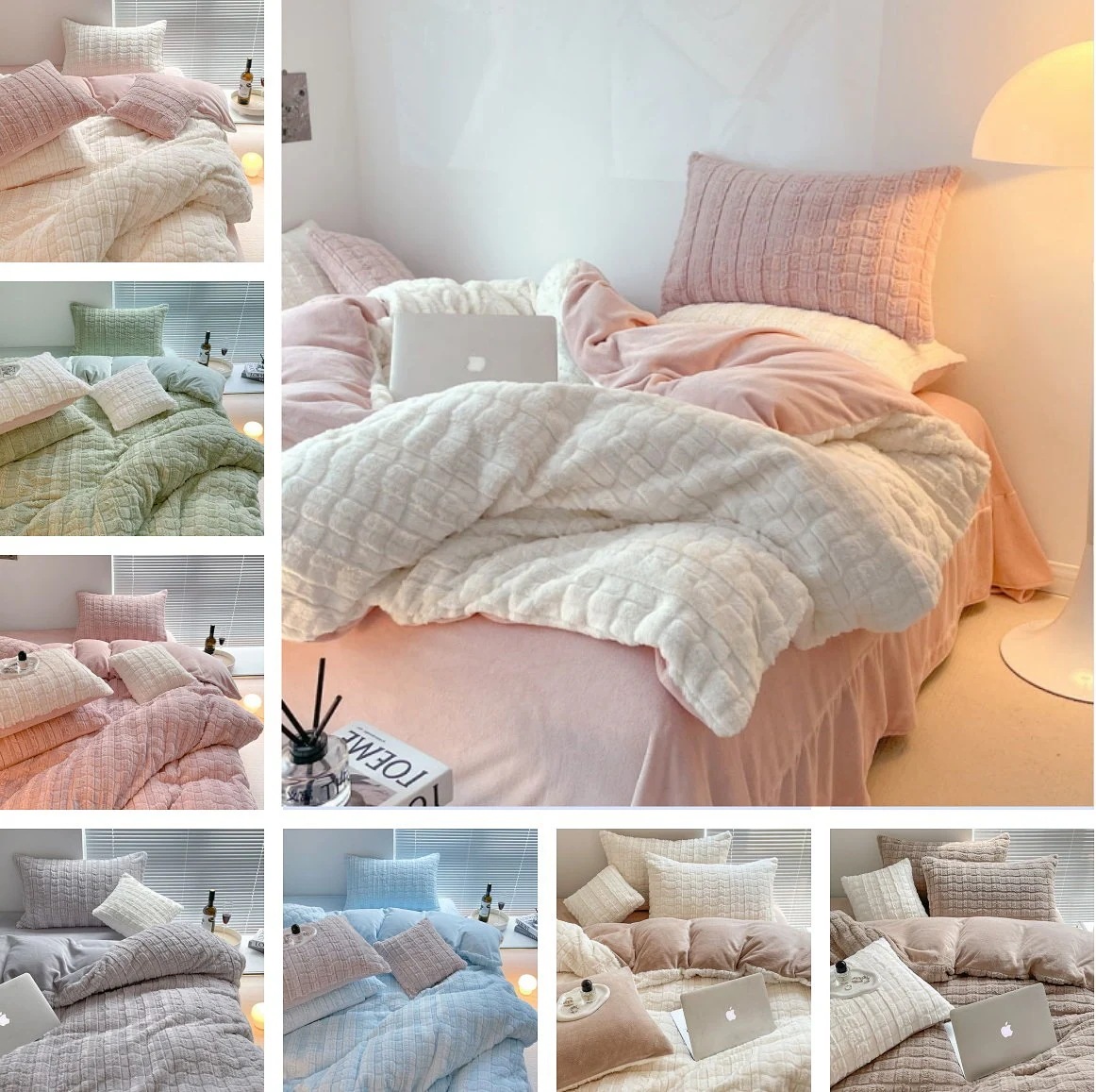 韓国ファッション 布団カバー セット ベッドカバー 掛け布団カバー 敷布団カバー しまむら-布団カバー 寝具冬のベッド用品サンゴの絨毯のシーツ