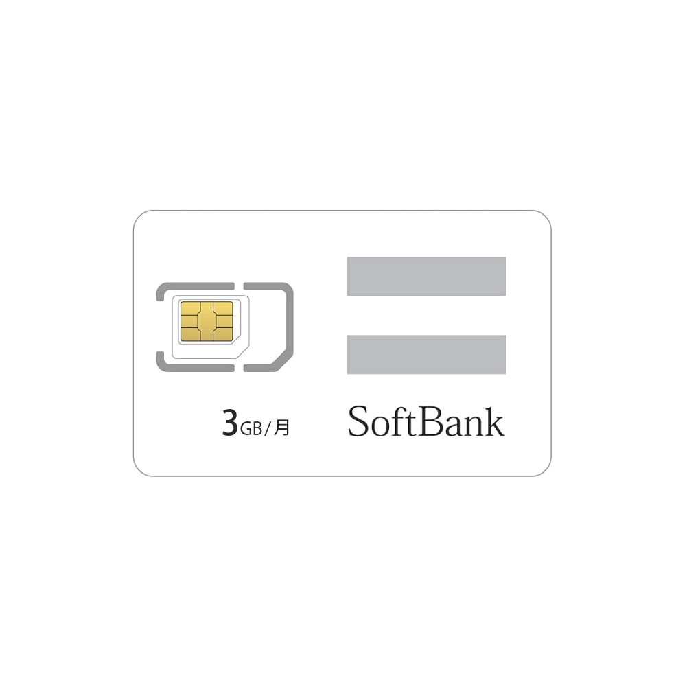SB網 データ専用SIM 月間3GB (利用期間：受取月含む6ヶ月間) 6,384円