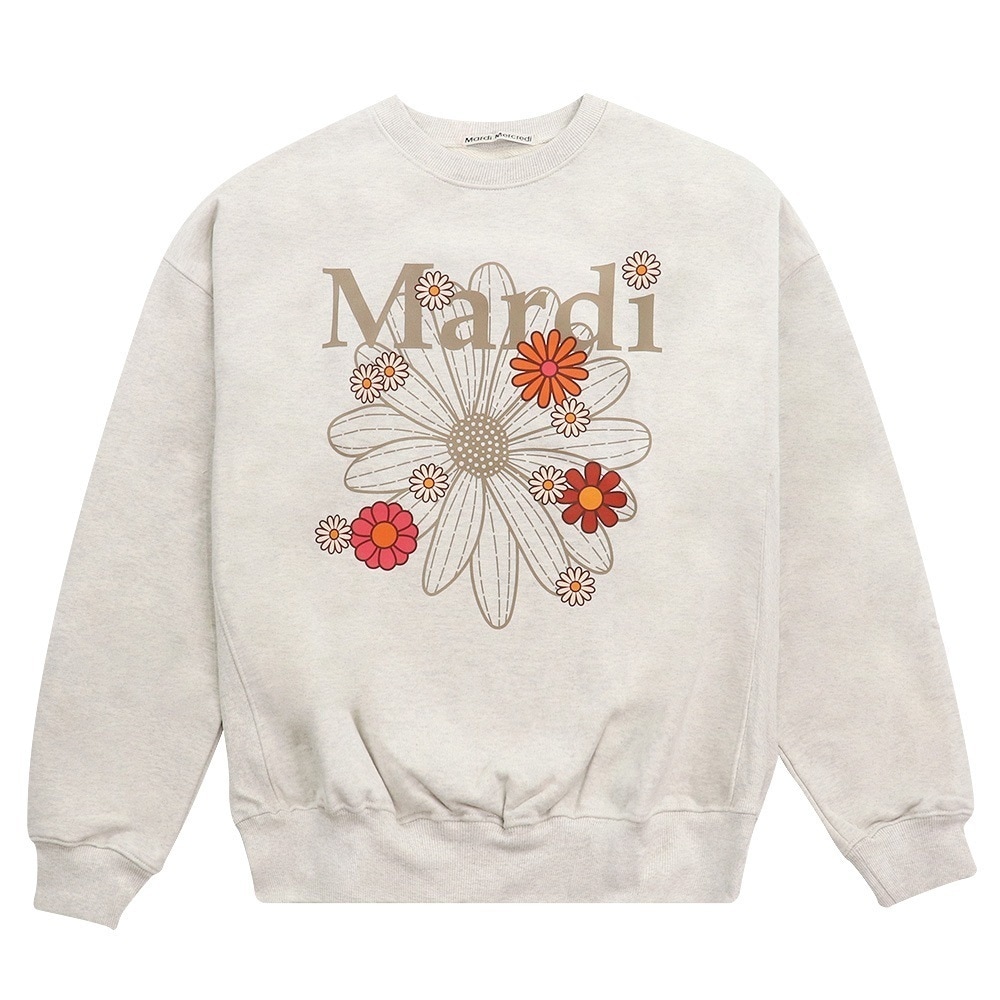 SWEATSHIRT FLOWERMARDI BLOSSOM OATMEAL TAUPE 長袖 レディース 韓国 ファッション アパレル