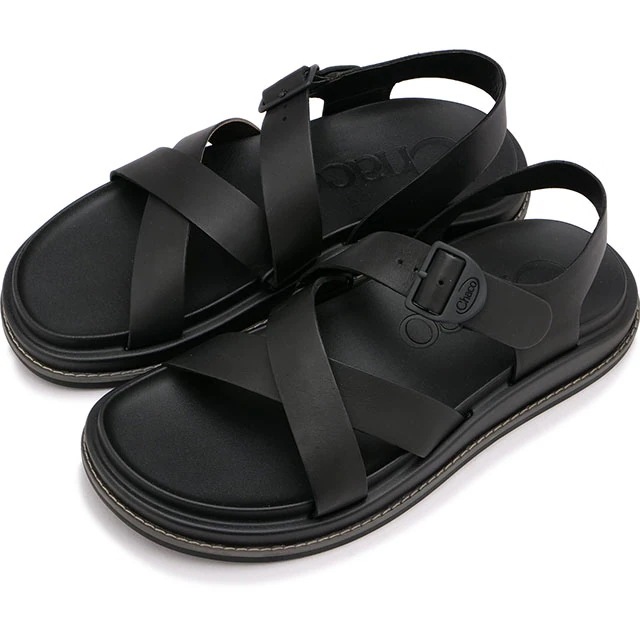 レディース ストラップサンダル タウンズ [JCH109472] TOWNES 靴 レザーサンダル BLACK
