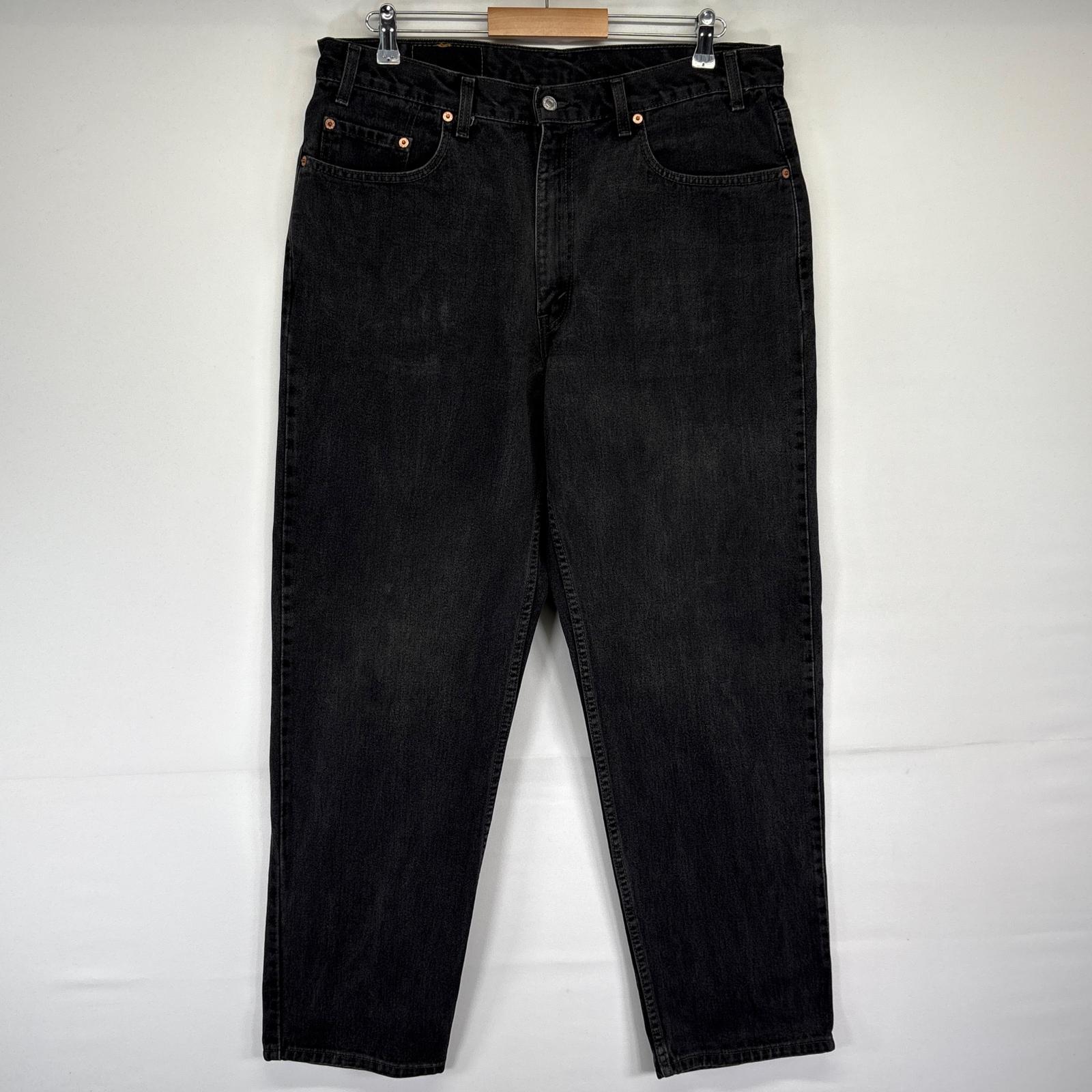 古着 デニムパンツ 550 テーパード 紙タグ ジーンズ ジーパン 長ズボン 大きいサイズ w38 L32 ブラック メンズ