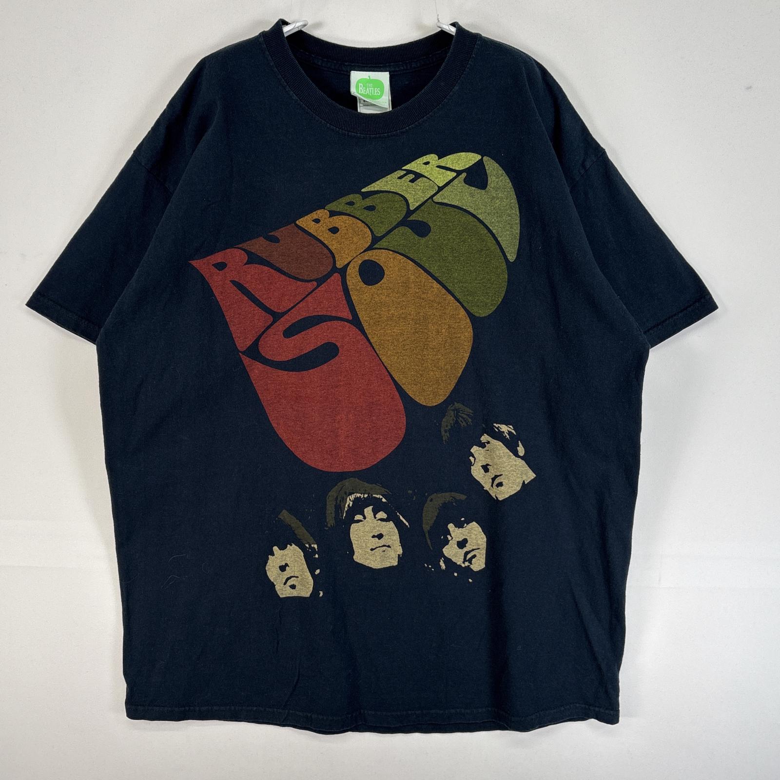 古着 ビートルズ 半袖Tシャツ 大判 バンド クルーネック XL ネイビー プリント メンズ 7,392円