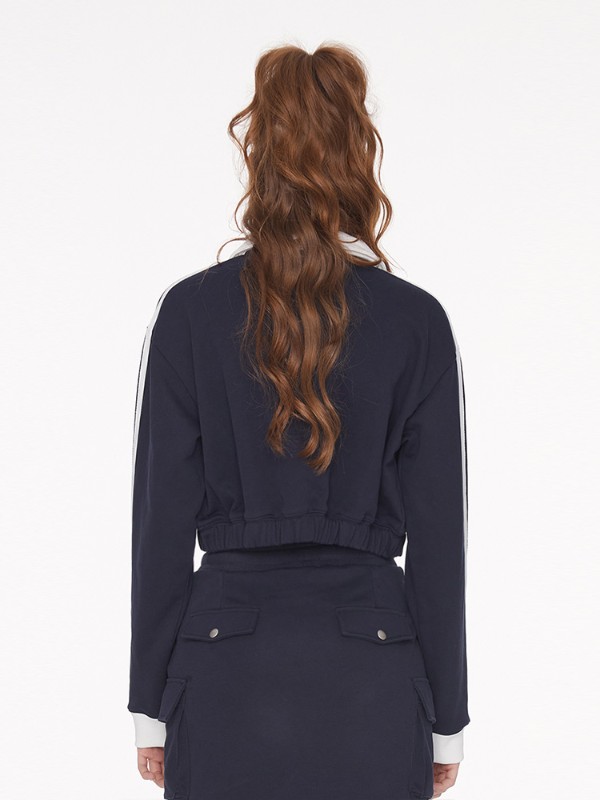 ラペルカーディガン スウェットシャツ レディース トレンド ドゥアン・シャオウェイ 同系 アメリカンレトロ カレッジスタイル ジャケット レディース ショート スリム