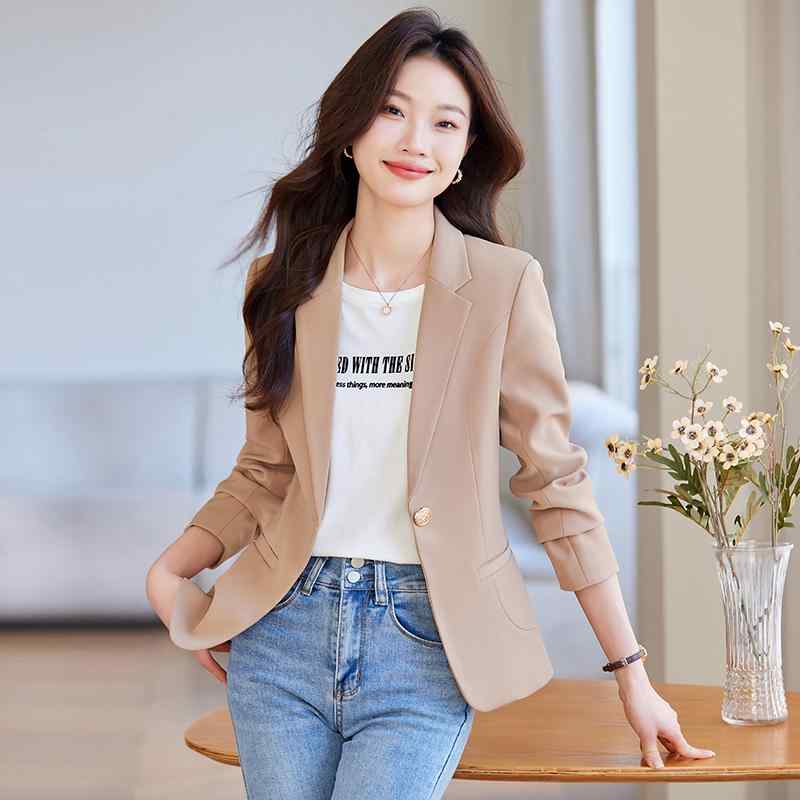 春秋 レディース 長袖ジャケット アウター おしゃれ きれいめ 上品 高級感 スタイルアップ 通勤 仕事 オフィス ビジネス カジュアル フォーマル 面談 参観日 韓国