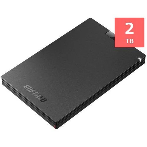 BUFFALO SSD-PGC2.0U3-BC 外付けSSD 2TB 黒色