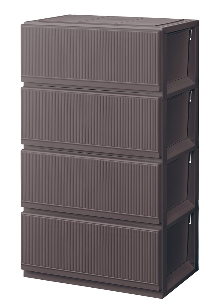 天馬 6504D-BR(テンマ) ルームチェスト プロフィックス スタイルケース組立式（4段・ブラウン） 6504DBRテンマ