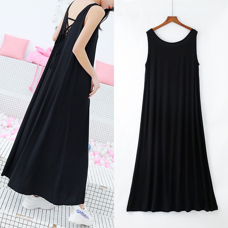 ワンピース ワンピドレス ロング ロング丈 マキシ丈 袖なし ノースリーブ ラウンドネック クルーネック 襟なし フレア セミフレア Aライン 編み込み 綿 薄手 大人可愛い きれいめ シンプル