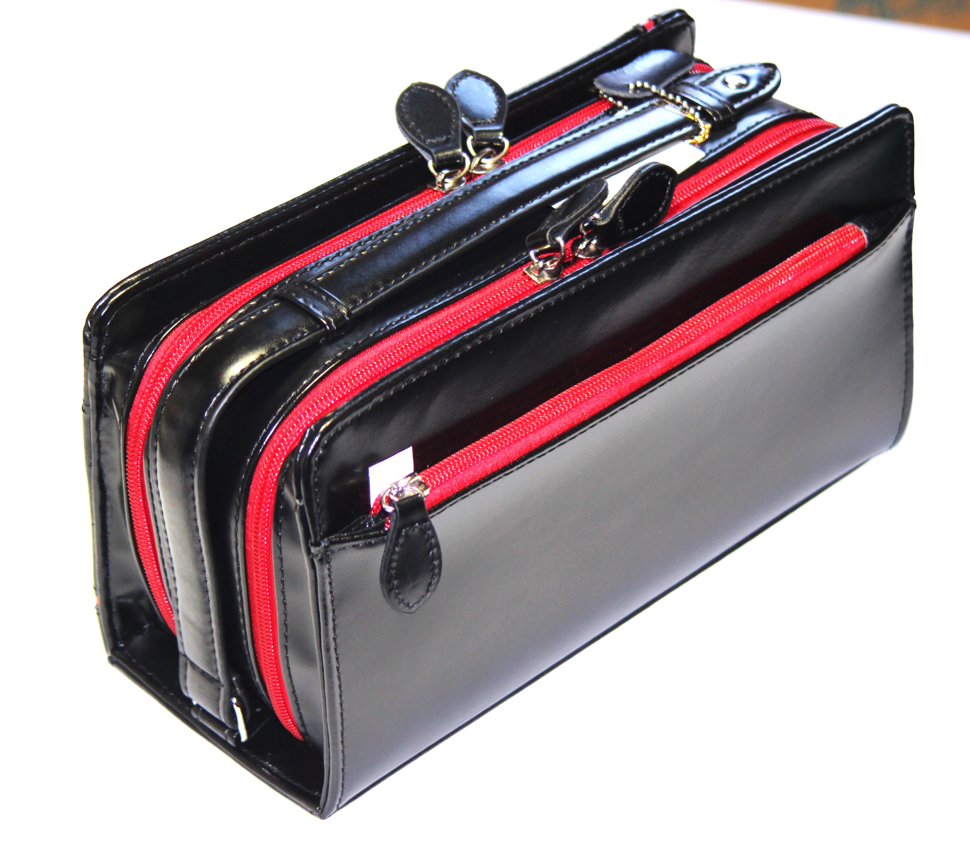 【新規OPEN】【期間限定セール】【激安】【新品未使用】馬革ホースハイド　ホワイトクロスライン　スクエアモデル　セカンドバッグ　UH-2175　ブラック/レッド