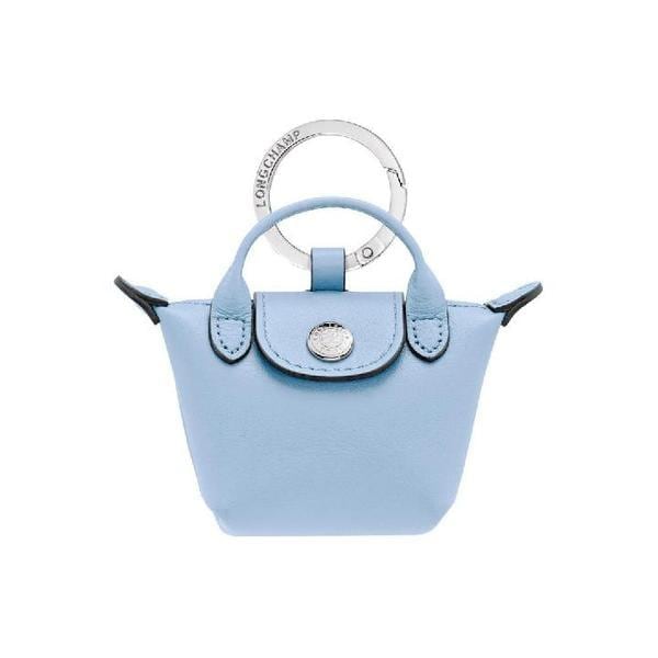 LONGCHAMP ブルーレザーキーリング 36078987M66