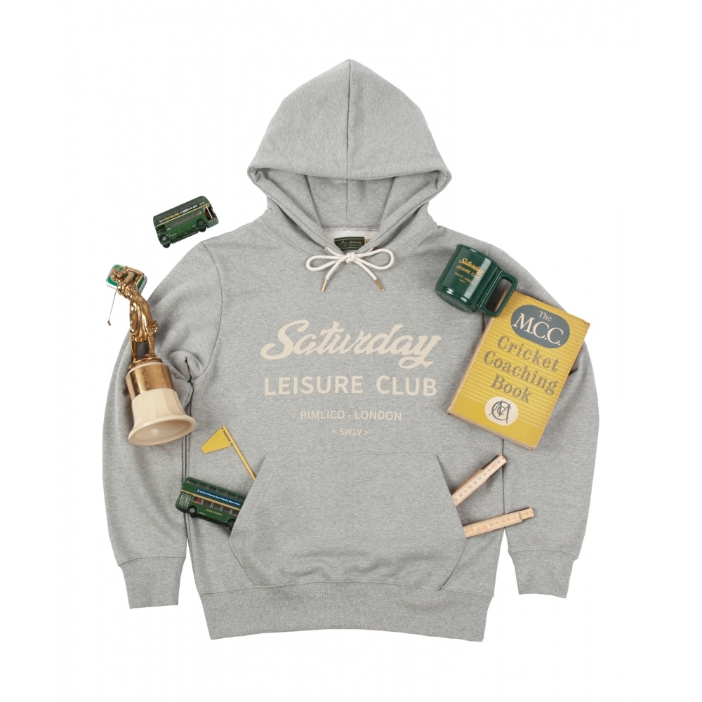SATURDAY LEISURE CLUB サタデー レジャー クラブ ロゴ レジャー パーカー(ユニセックス) - グレー