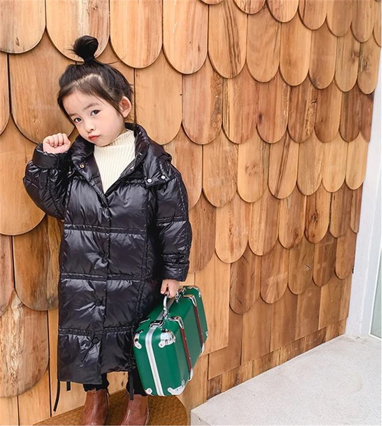 韓国ファッション 子供 暖かい 上品映え 親子服 綿服 フード付き 中長セクション