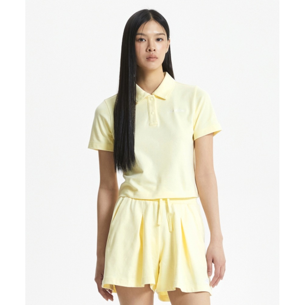 ニューバランス NBNFF2W412/女性用シングルメッシュセミクロップカラー半袖Tシャツ (イエロー) 8,614円